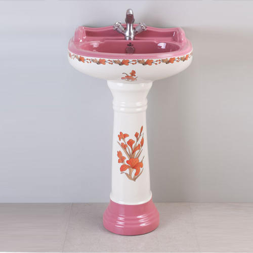 Floral Pedestal Basin
